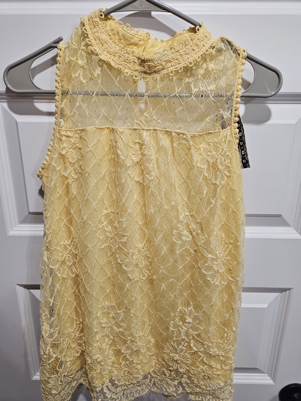 Ultra Pink Yellow Lace Tank Top